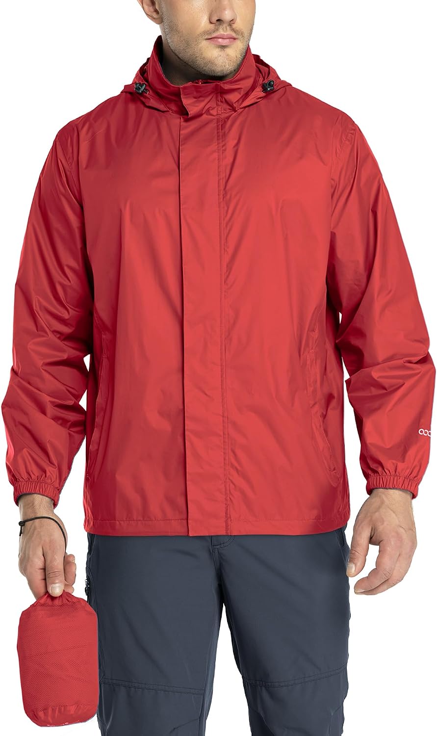33,000ft Men's Packable Rain Jacket Lightweight Waterproof Golf Raincoat