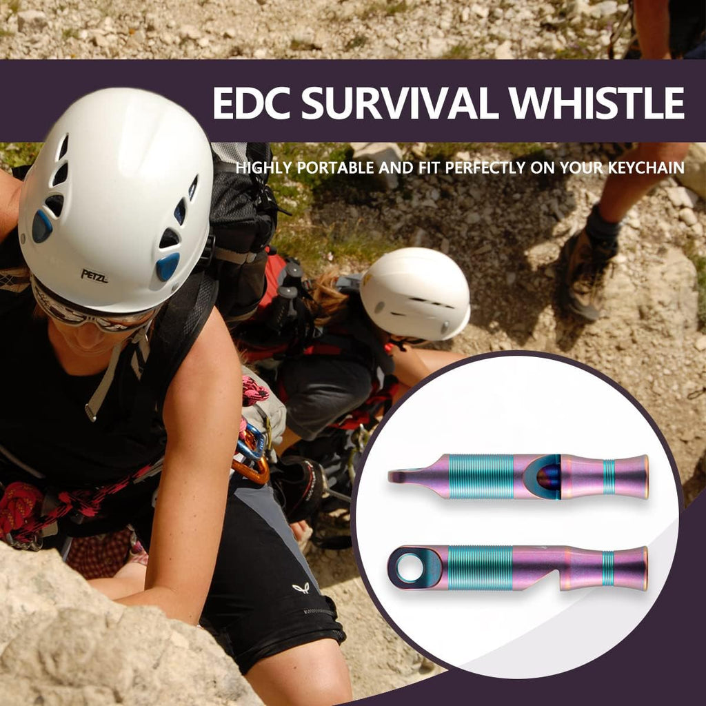 WeKnife Titanium Emergency Whistle Survival Loud, with Paracord