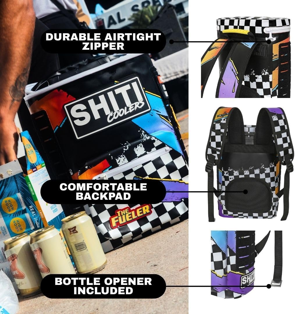 SHITI Coolers Cooler for Camping, Travel, Beach, Soft Lunch Box for Food, Drinks & Ice, Portable, Waterproof 24 Hr Insulated Bag with Shoulder Straps, Customizable