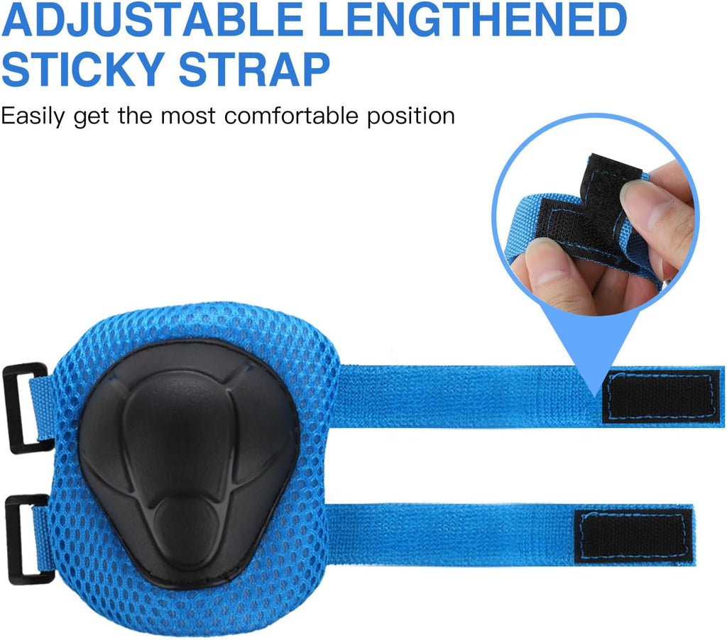 WayEee 6PCS Kids Protective Gear Set Knee Pads Elbow Pads Wrist Guards/3-14