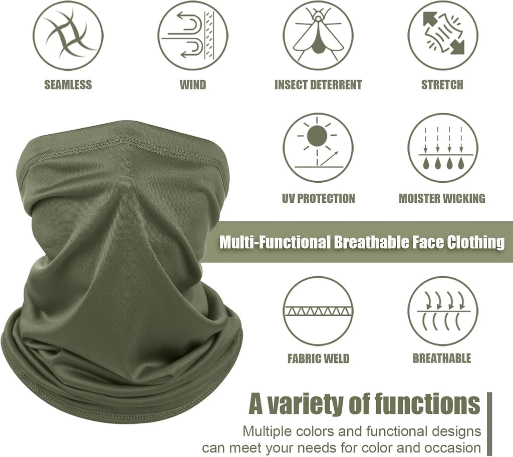 Geyoga Neck Gaiter Cooling Face Bandana Mask for Men, Earth Tones, 9 Pcs