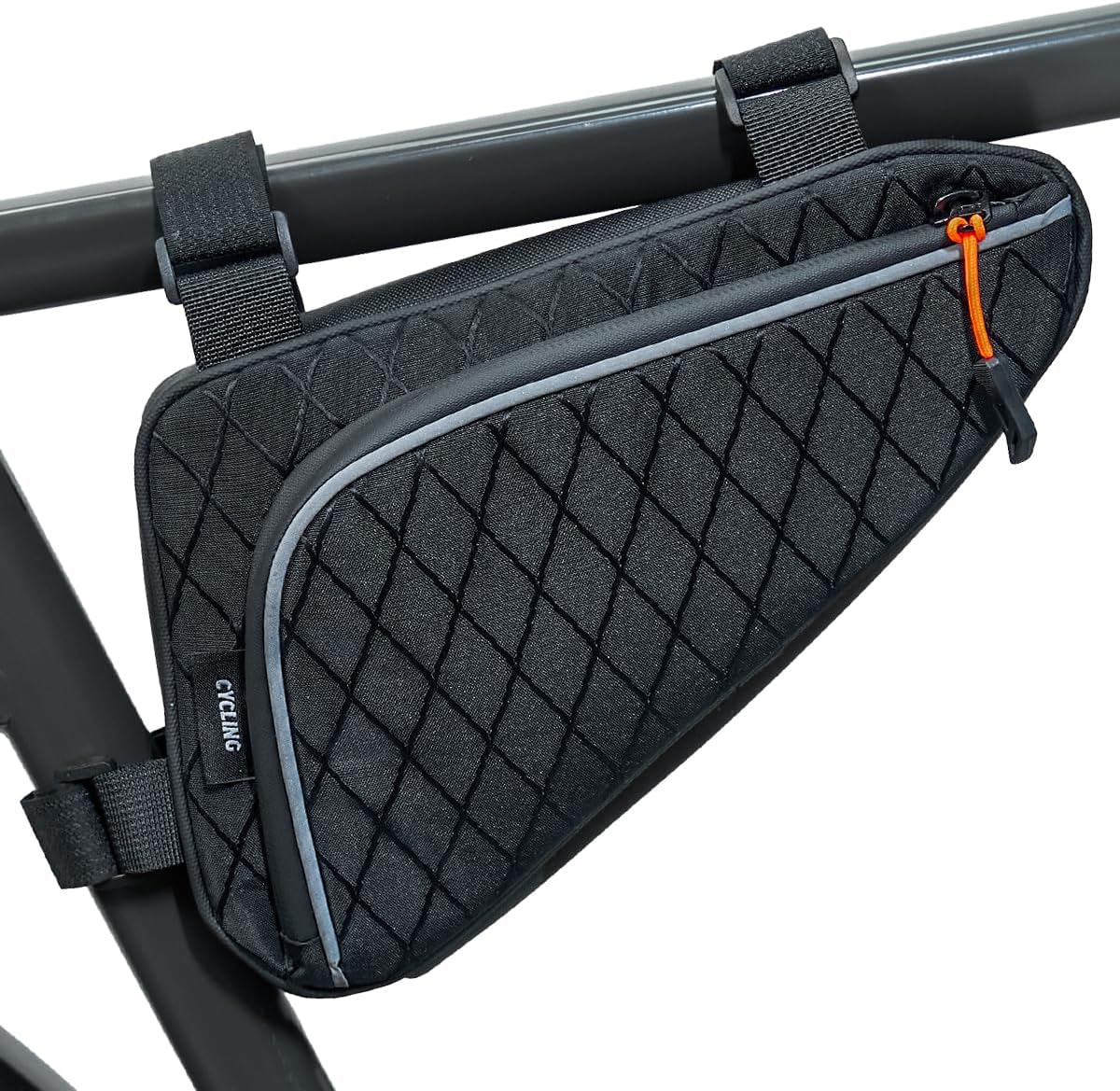 Bike Frame Bag, Reflective Water-Resistant Bicycle Triangle Pouch | 2L Two Side Pockets, Cycling Storage Tool Accessories Pouch for Mountain Road Bike