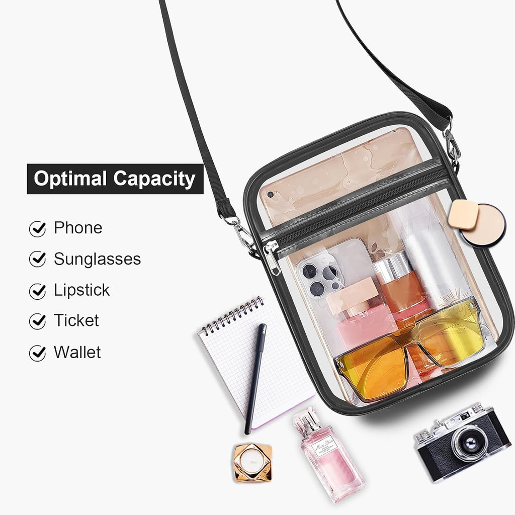 USPECLARE Clear Purse for Stadium Events Transparent Messenger Bag