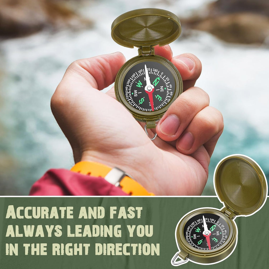 JaGely 24 Pcs Compass Bulk Gift Small Mini Pocket Compass with Hanging Rope for Military Camping Survival Outdoor Hiking Hunting Climbing