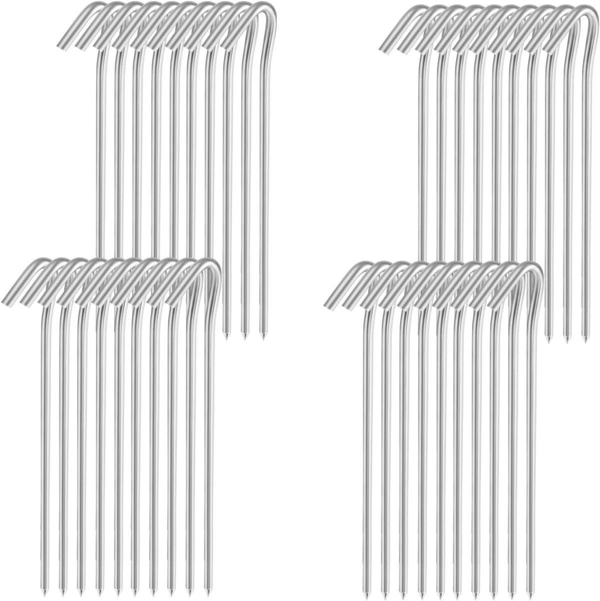 7" Tent Stakes, Heavy Duty Tarp Camping Stakes, Galvanized Metal Pegs for Outdoor Decorations, 40 PCS