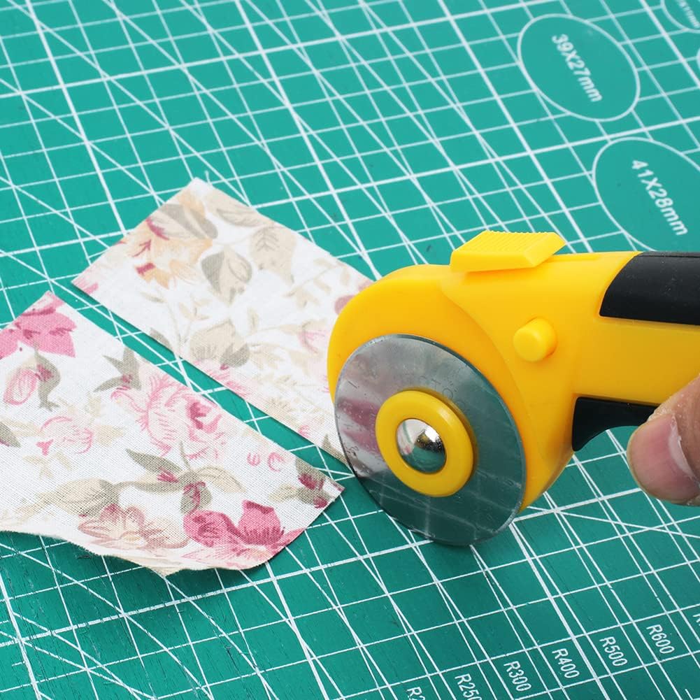 45mm Rotary Cutter for Fabric, w/ 10 Replacement Rotary Blades