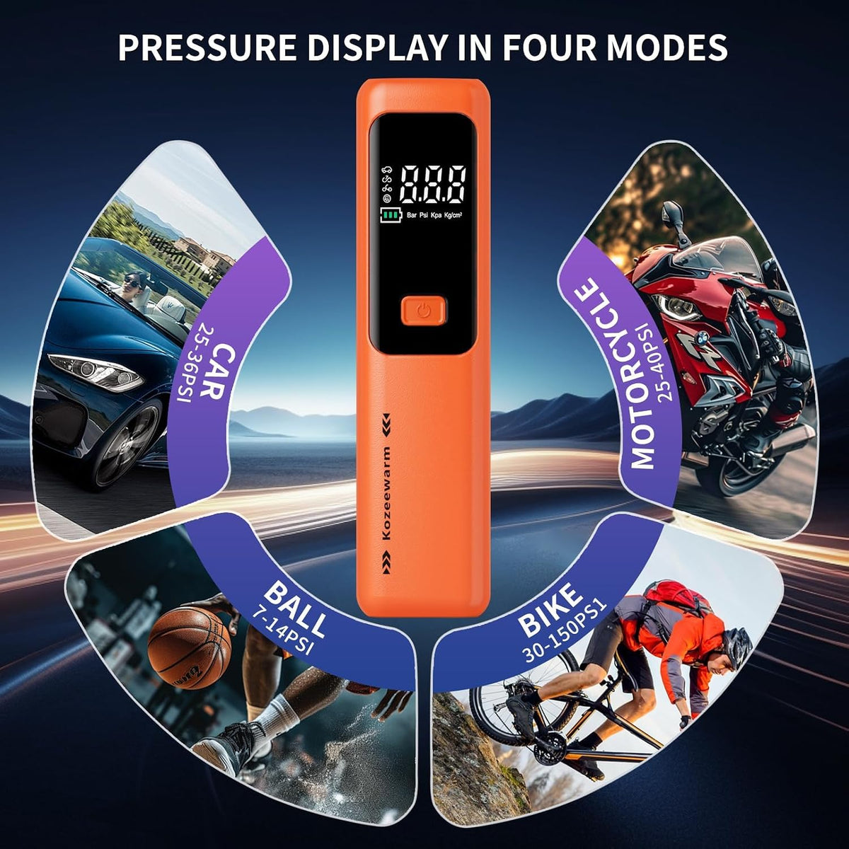 Tire Inflator Portable Air Compressor for Car, Motocycle, Bike Inflatables
