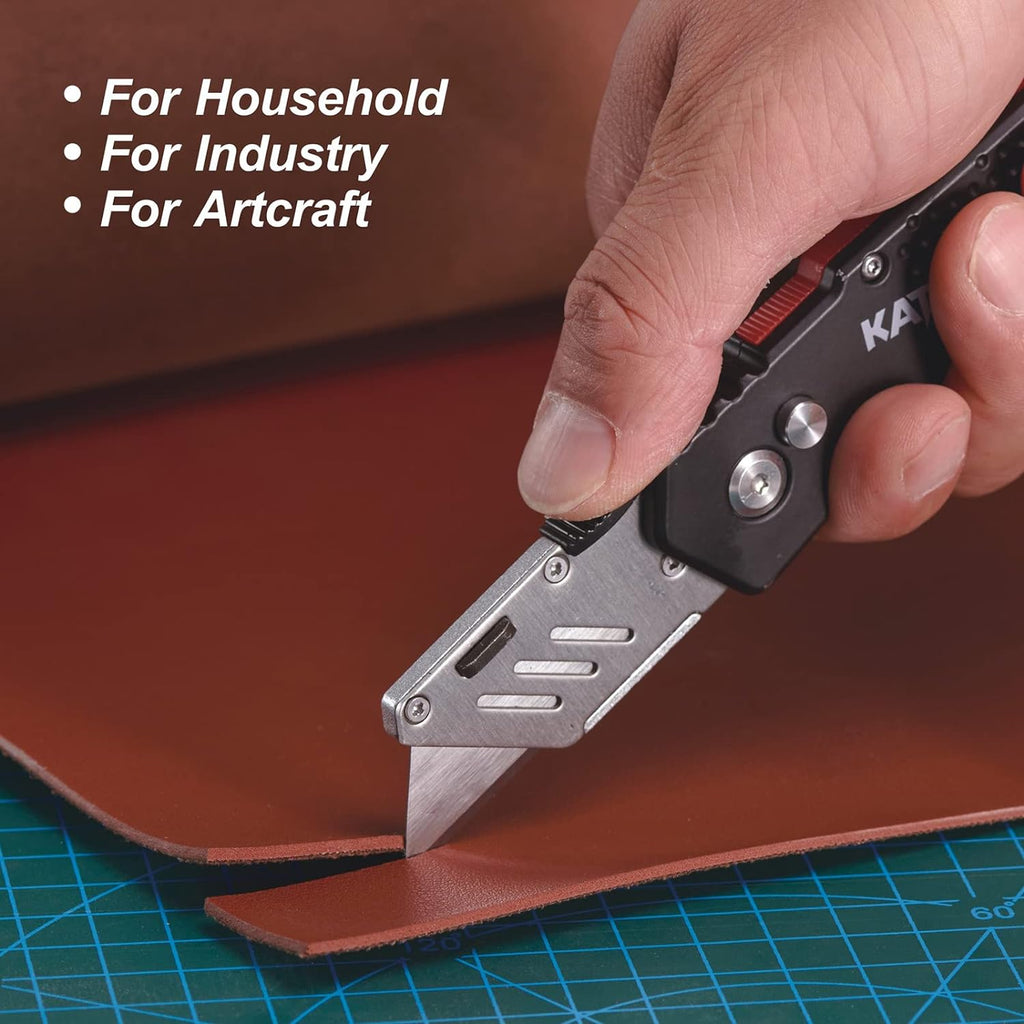 KATA 3 Pack Folding Utility Knife Set, Heavy Duty Box Cutters with Blades