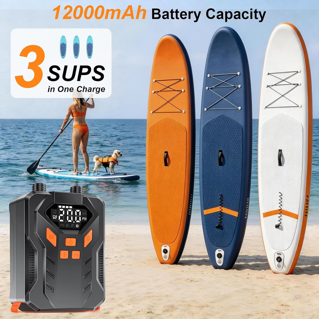 Rechargeable 20PSI Electric Paddle Board Pump, Inflation & Deflation