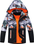 MGEOY Kids Rain Jacket, Waterproof Lightweight Hooded Windbreaker for Boys Girls 4-16Y