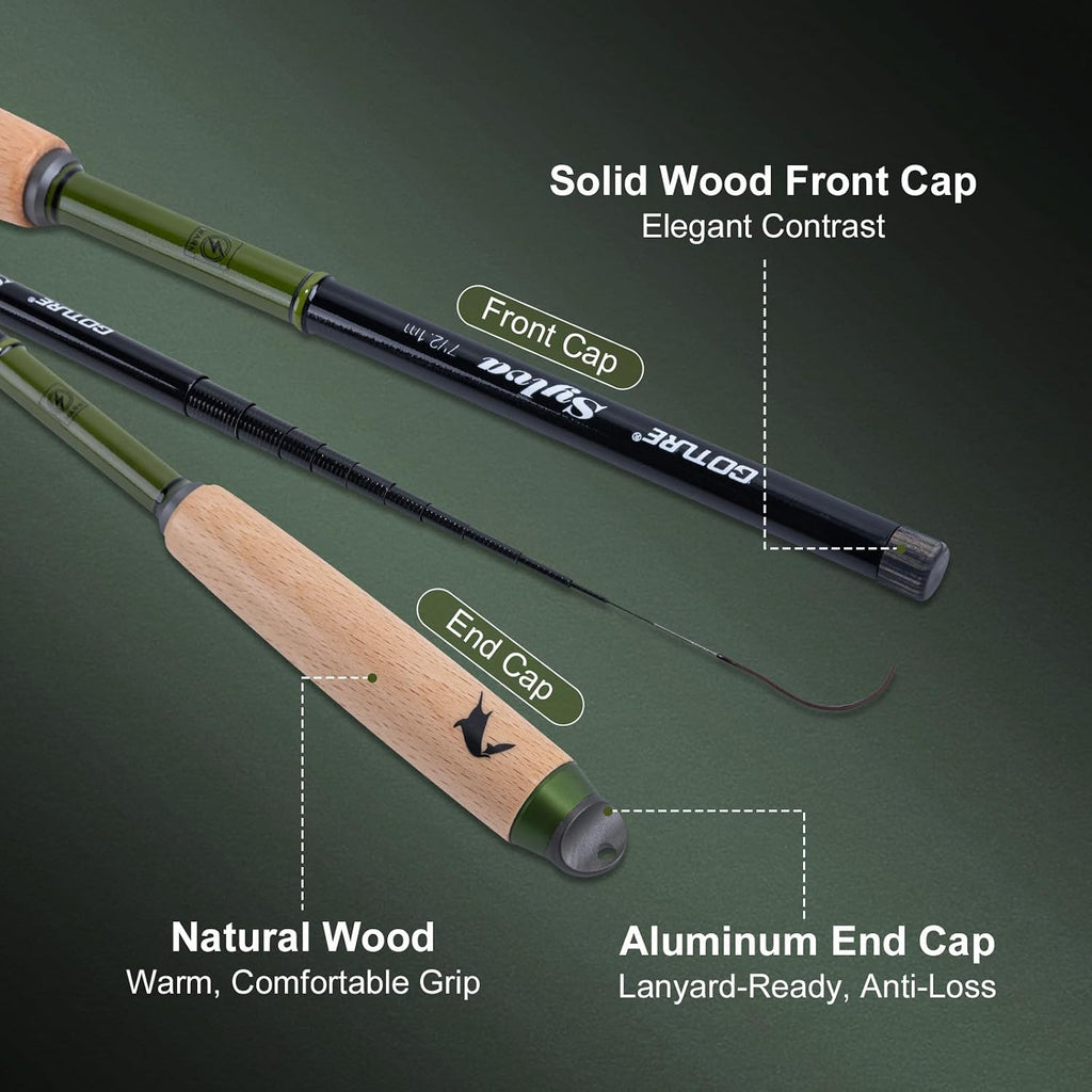 Goture 2pcs Tenkara Fishing Pole Inshore Streams Rivers Micro Fishing