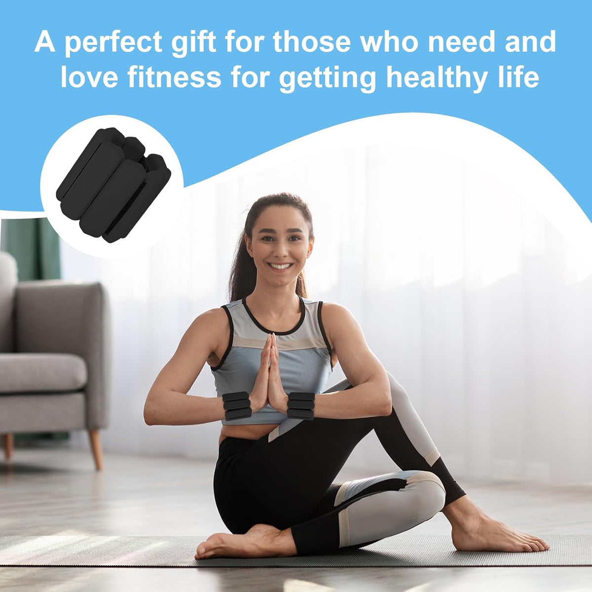 Wrist Weights Set of 2, Wearable Arm & Leg Weights for Women & Men, Adjustable Wrist Ankle Weights for Walking, Yoga, Swimming, Gym, 2lb