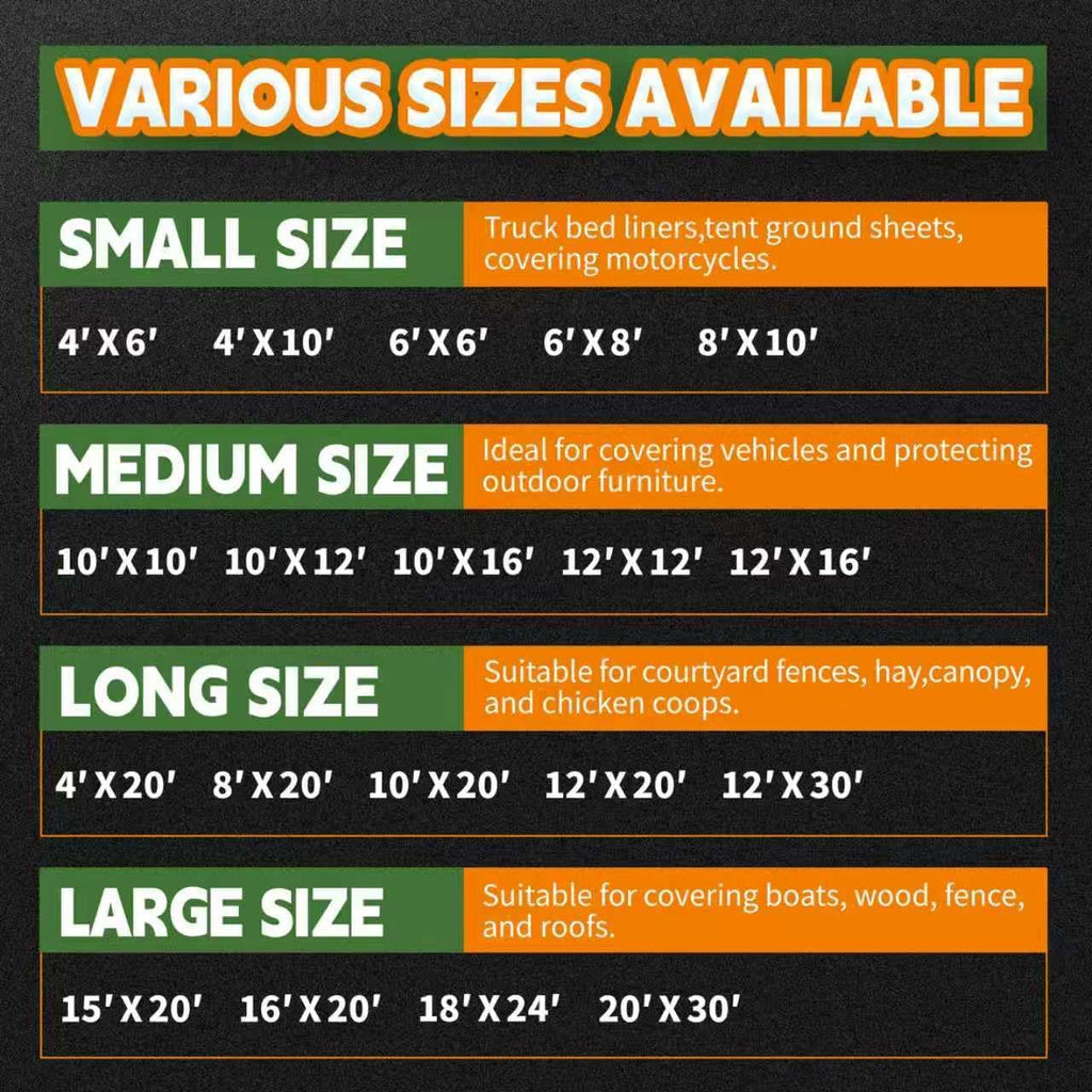 RAINDEWAY Tarps Heavy Duty Waterproof 10x12FT 16 Mil Protective Tarp Cover