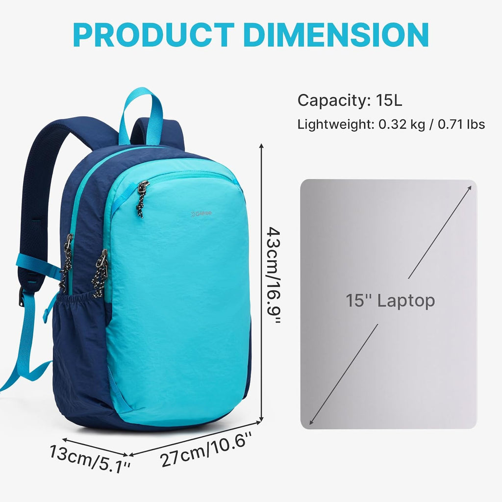G4Free 15L Hiking Backpack Lightweight Small Daypack for Women Men