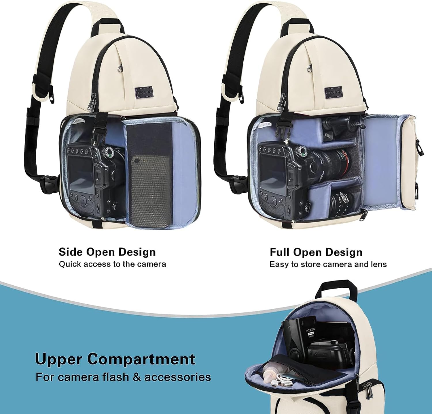 MOSISO Camera Sling Bag, Photography Shoulder Bag Compact Camera Backpack
