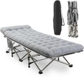 Roixeeds Camping Cot for Adults, Heavy-Duty 600D Oxford Cot for Sleeping, 28" Extra Wide, Portable Folding Camp Bed with Mat & Carry Bag for Guest, Travel, Hiking, Navy, 450LBS(Max Load)