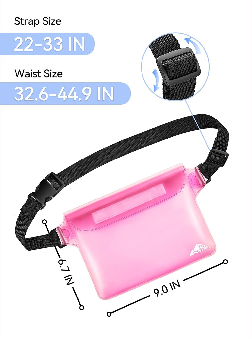 HEETA 2-Pack Waterproof Fanny Pack Pouch Dry Bag for Phone Passport Purse