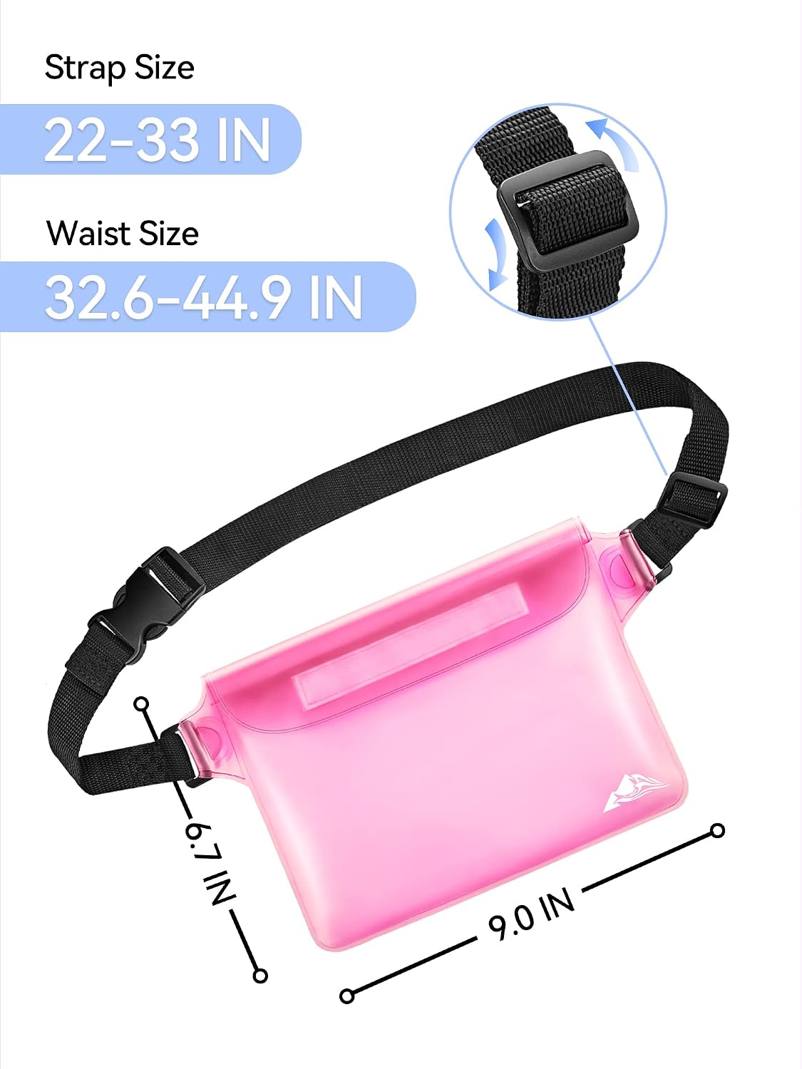HEETA 2-Pack Waterproof Fanny Pack Pouch Dry Bag for Phone Passport Purse