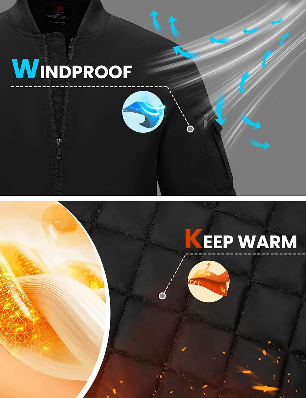 TBMPOY Men's Winter Bomber Jacket Fall Casual Windbreaker Softshell Jackets