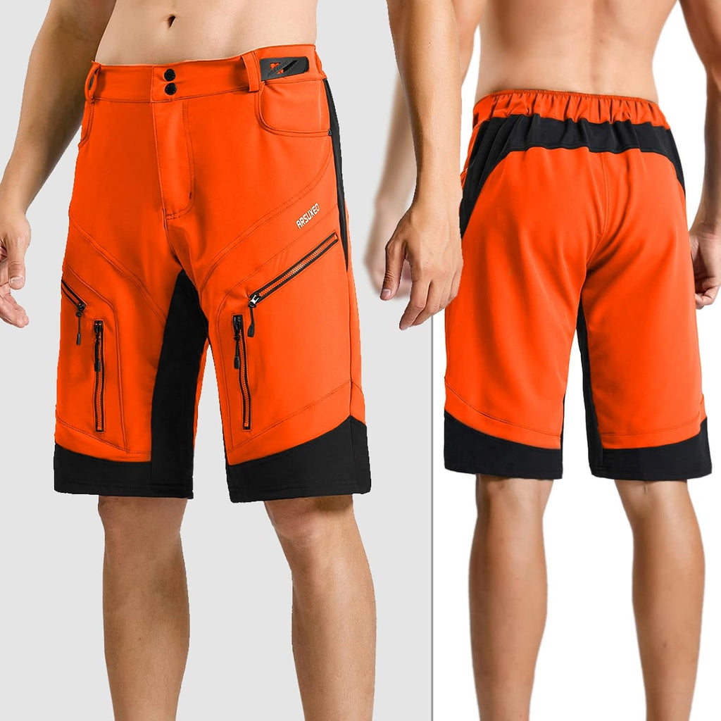 ARSUXEO Men's Loose Fit Cycling Shorts Mountain Bike Shorts Water Ressistant 1903