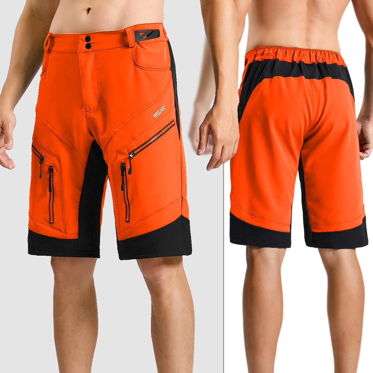 ARSUXEO Men's Loose Fit Cycling Shorts Mountain Bike Shorts Water Ressistant 1903