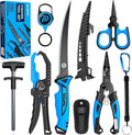 PLUSINNO Fishing Gear, Fishing Tools, Fishing Accessories, Corrosion Resistant Fishing Pliers Kit, Fishing Knife, Floating Fish Lip Gripper Fishing Gifts for Men, Gifts for Fishermen