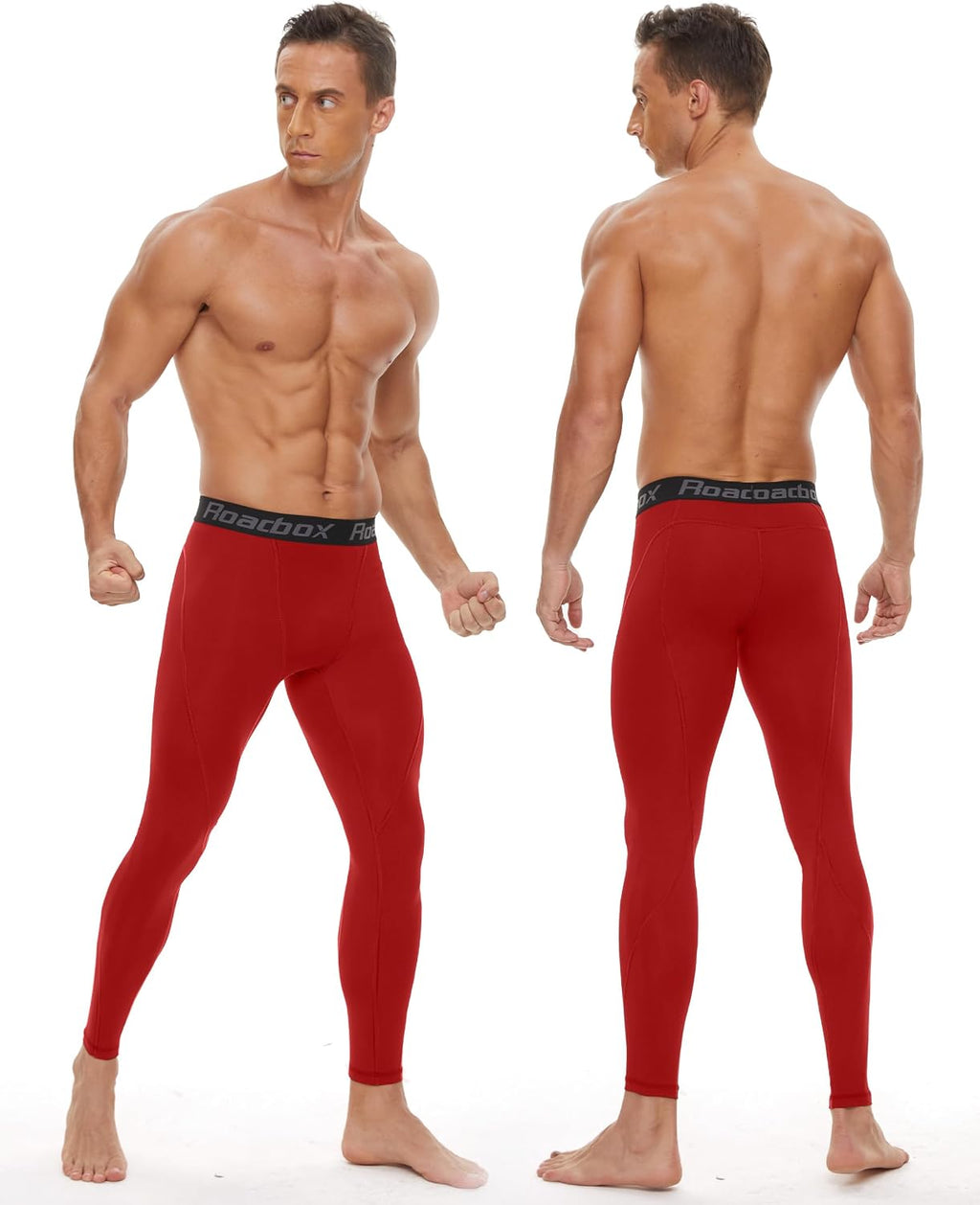 Roadbox 3 Pack Compression Pants Men, Performance Running Workout Leggings