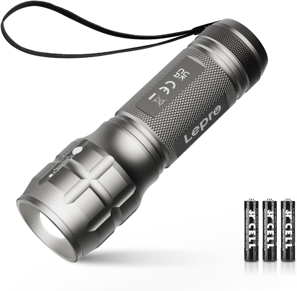 Lepro Lighting Ever LED Flashlight, High Lumens Waterproof Adjustable Focus
