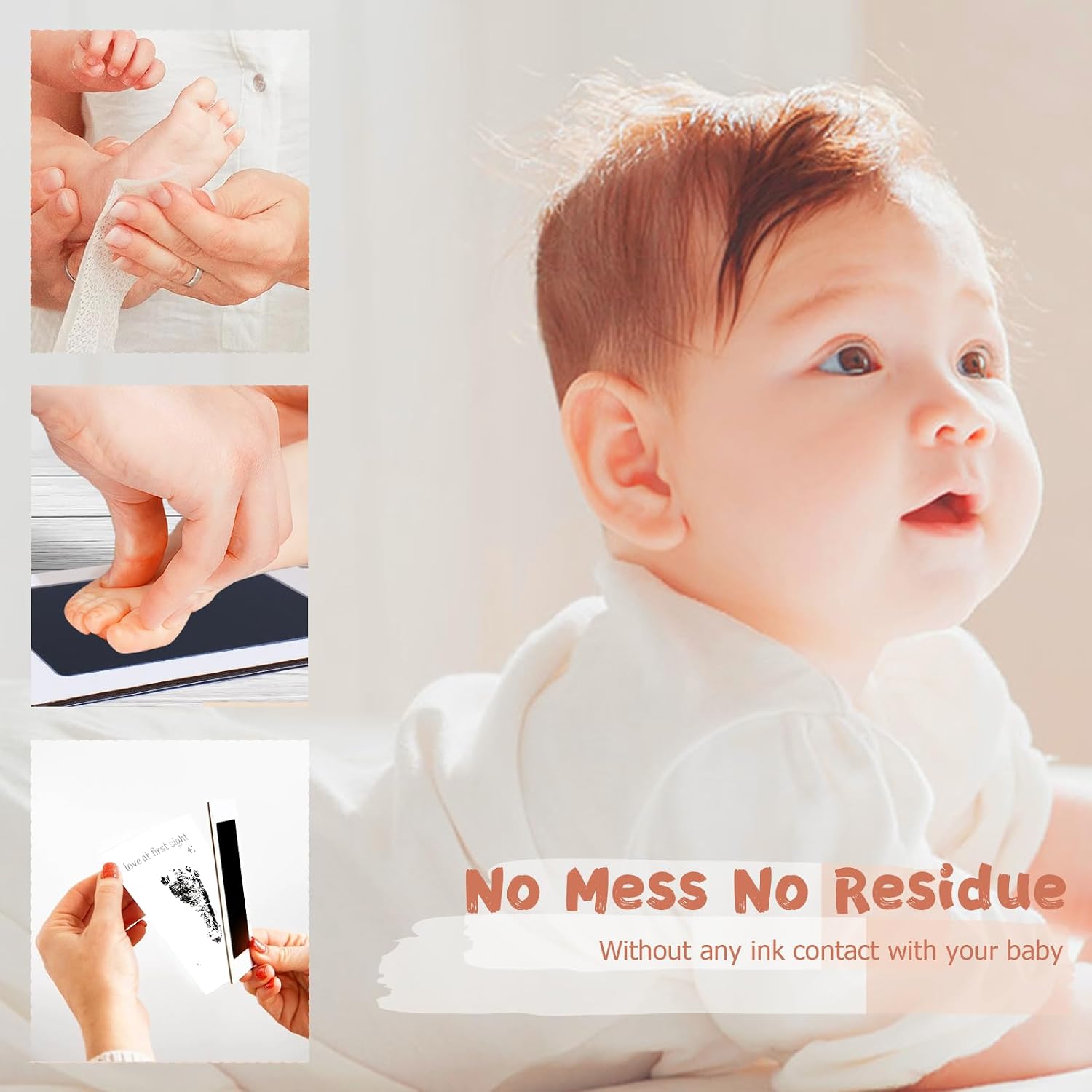 Inkless Baby Hand and Footprint Kit,Clean-Touch Ink Pads