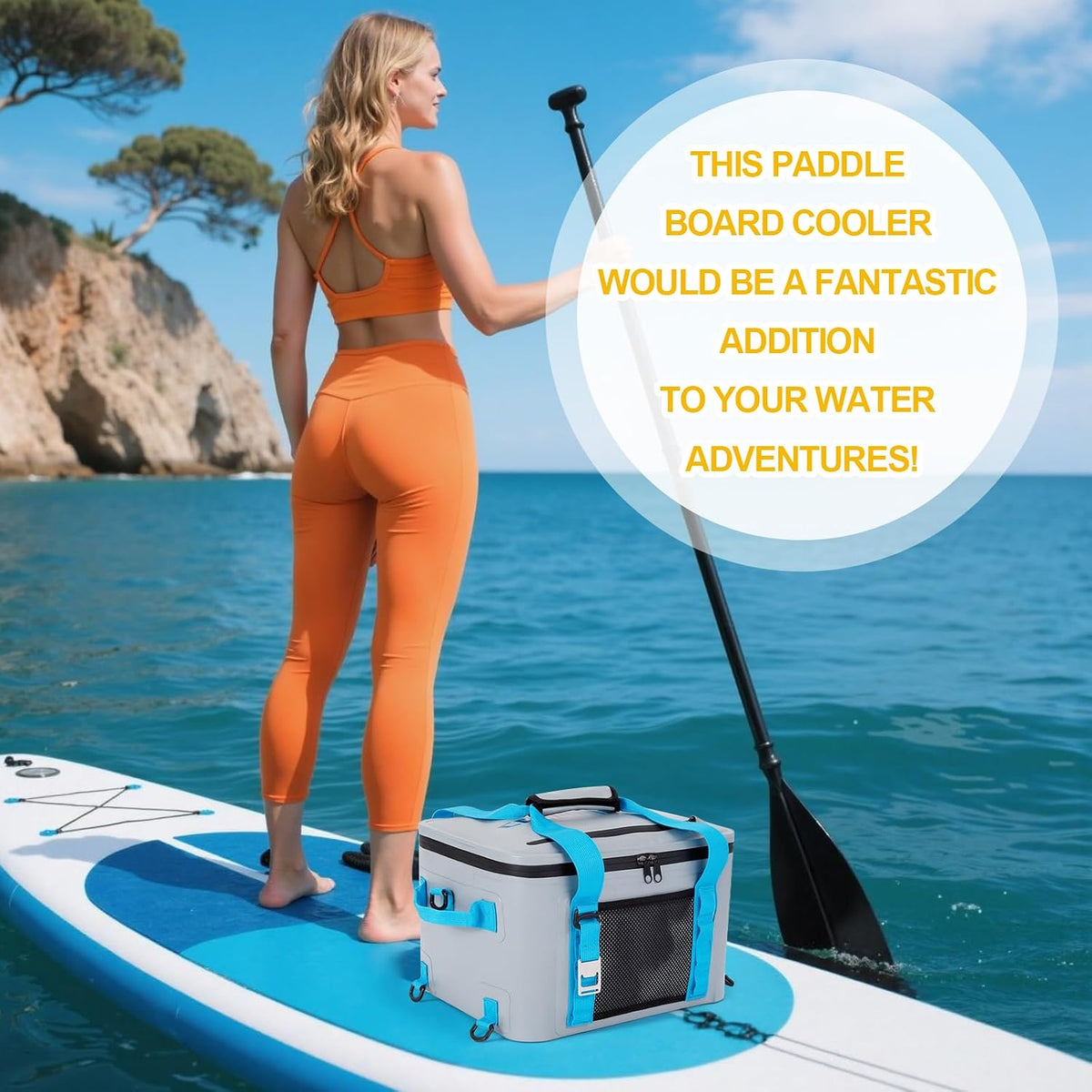 CAMULAND Waterproof Paddle Board Cooler Bag, 25L Insulated SUP Deck Bag
