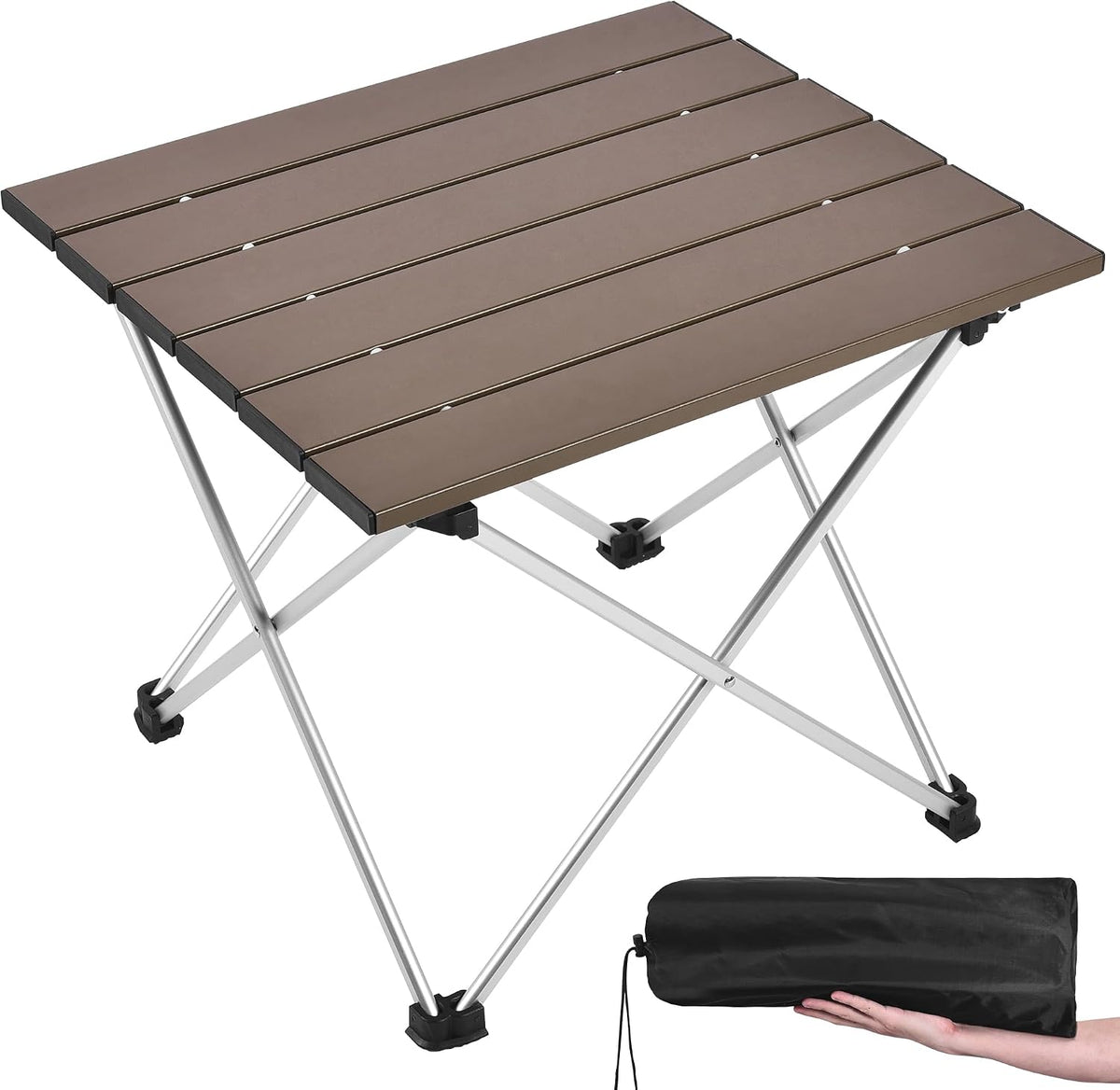 Grope Portable Camping Table,Aluminum Folding Beach Table (Coffee-S)