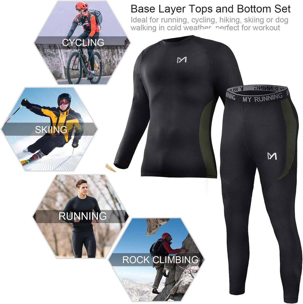 MEETYOO mens Men's Thermal Underwear Set Sport Long Johns Base Layer