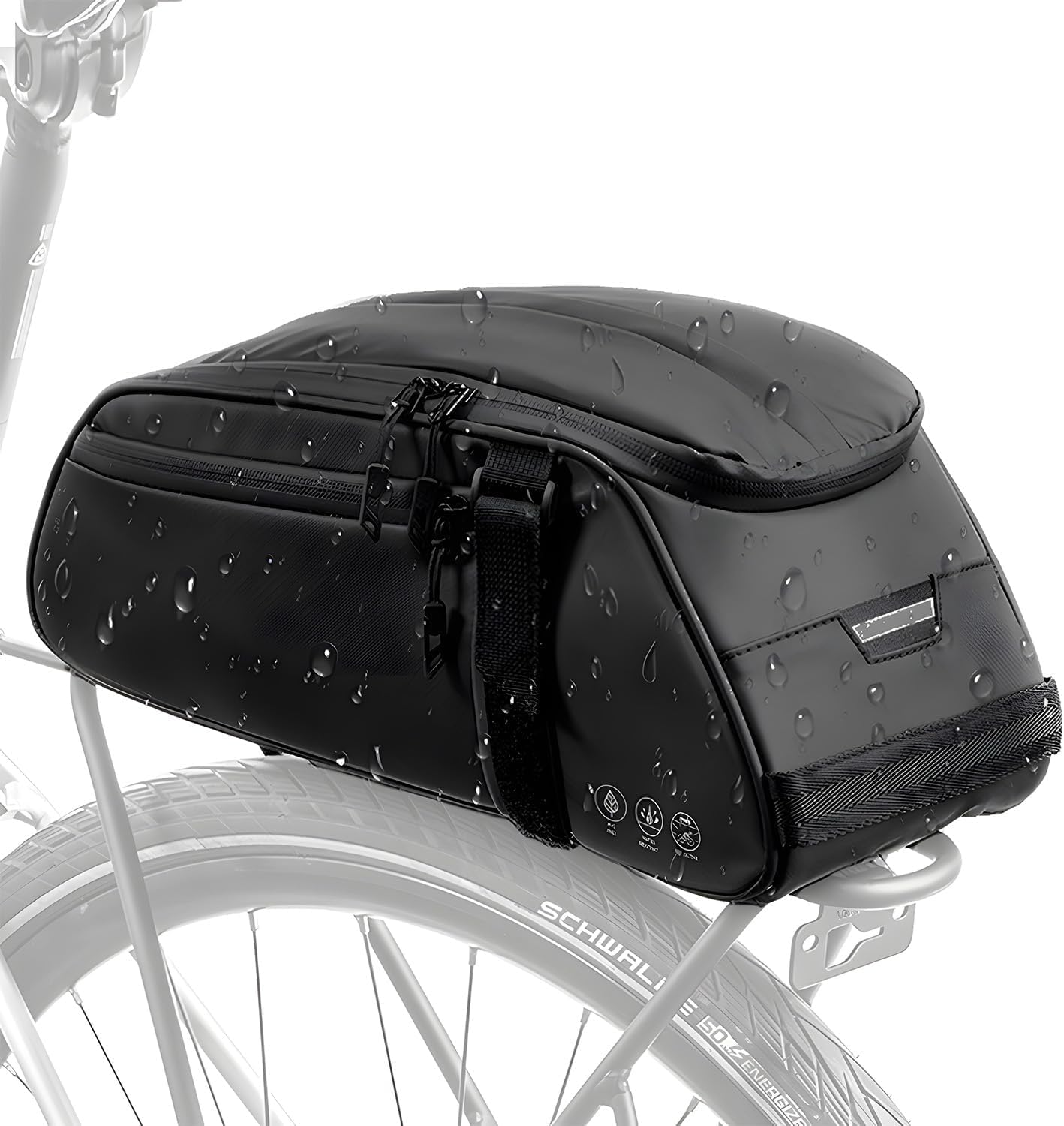 WOTOW Rear Bike Rack Bag, 8L Waterproof Bike Storage Saddle Bag for Bicycle