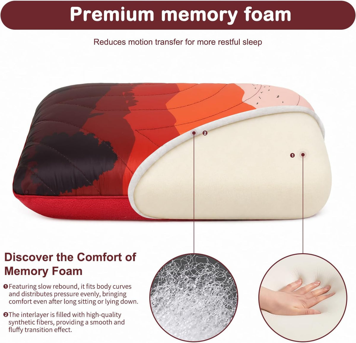 Camping Pillow Memory Foam Travel Pillow Packable Backpacking