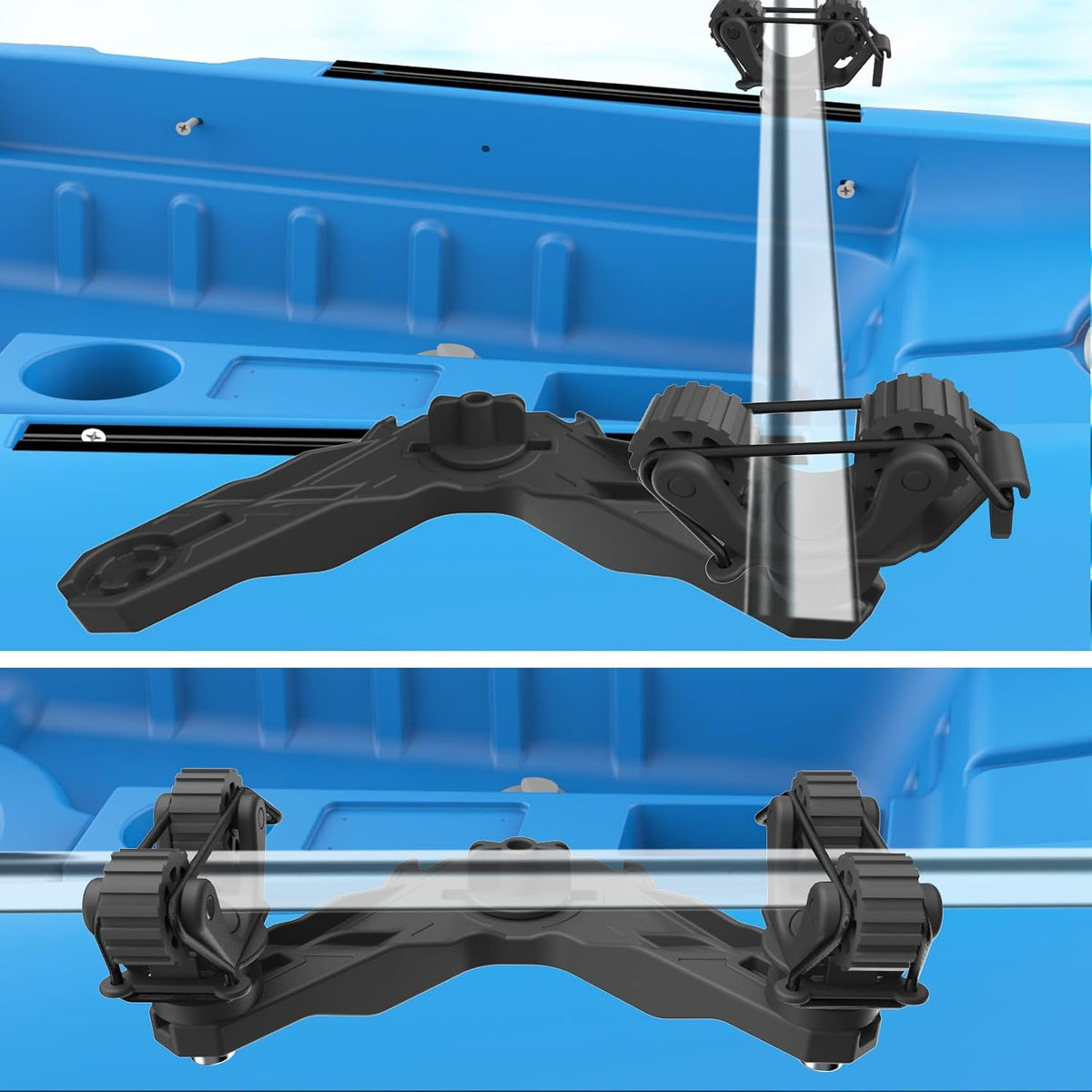 Multifunctional Kayak Paddle Holder, Space-Saving Kayak Paddle Holder, Offset Paddle Holder Kayak Track Mount, Kayak Rail Accessories for Fishing