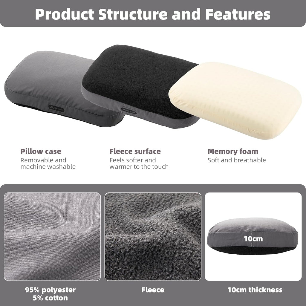BISINNA Camping Memory Foam Pillow Backpacking Pillow with Removable Cover