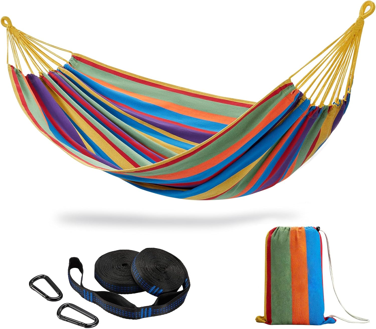 Brazilian Double Hammock with Tree Straps, Extra Large, 450 lbs Capacity