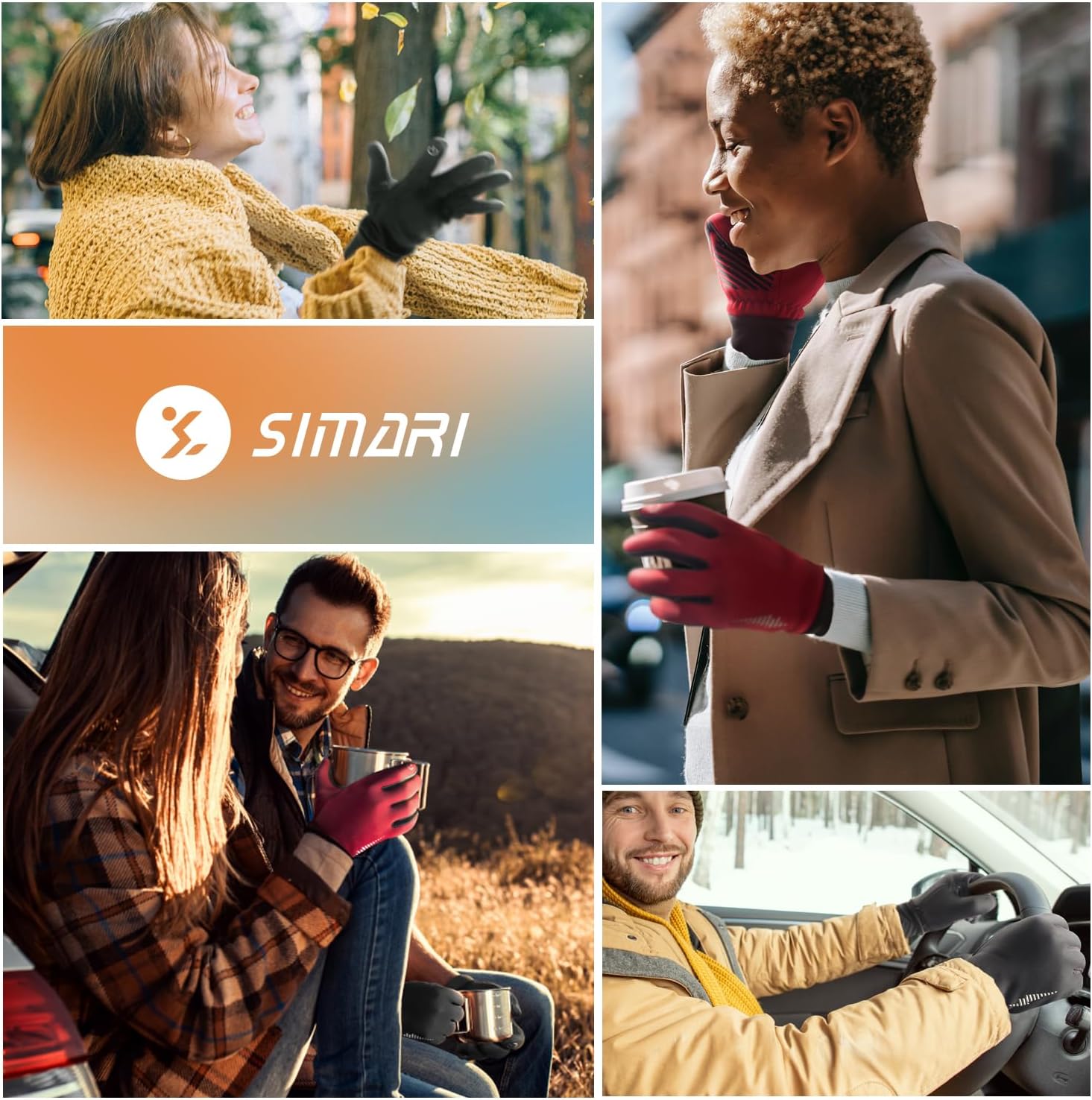 SIMARI Winter Gloves for Women Men - Cold Weather Thermal Touch Screen Ski Snow Glove Liners, Non-Slip Palm & Warm Fleece Lined, for Running Cycling Driving Hiking Walking Sports Outdoor Texting Work