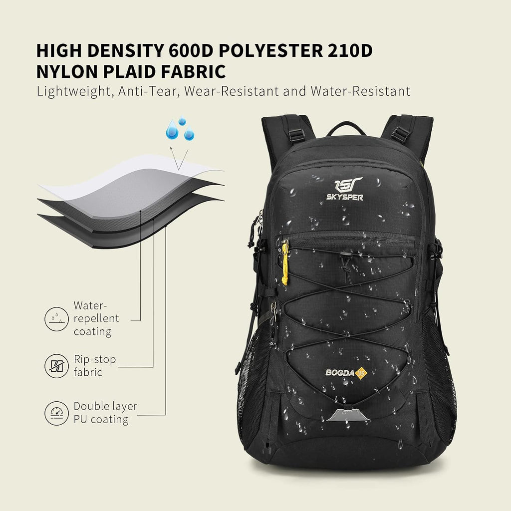 SKYSPER Hiking Backpack for Men Women, 35L Lightweight Travel Daypack, Outdoor Camping Back Pack with Multiple Compartments, Durable for Weekend Getaway