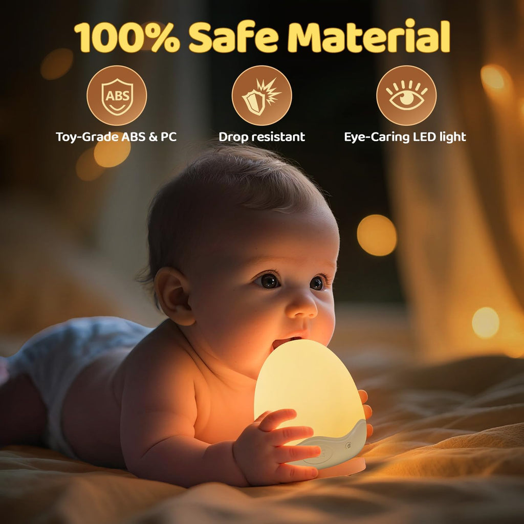 COOLNIGHT Egg Light for Nursery,10 Colors&Stepless Dimming Baby Night Light