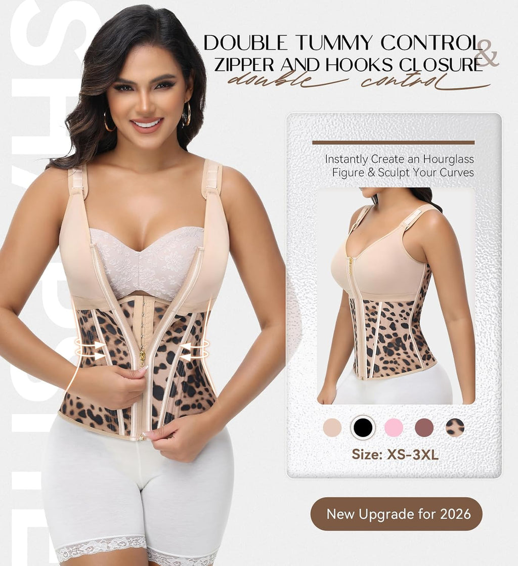 SHAPSHE Waist Trainer Corset for Women Tummy Control Body Shaper with Bra