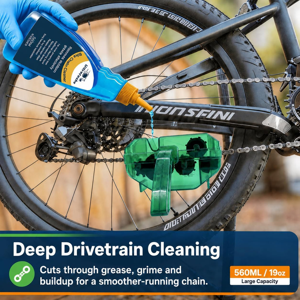 Bike Chain Cleaner Kit with Bicycle Chain Degreaser,Scrubber,Lubricant