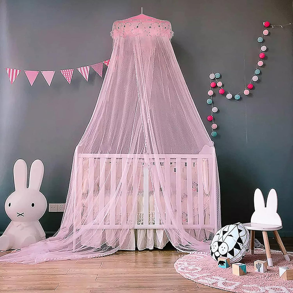 Mosquito Net Bed Canopy for Girls Pink Bed Curtains Tent Twin Queen Size