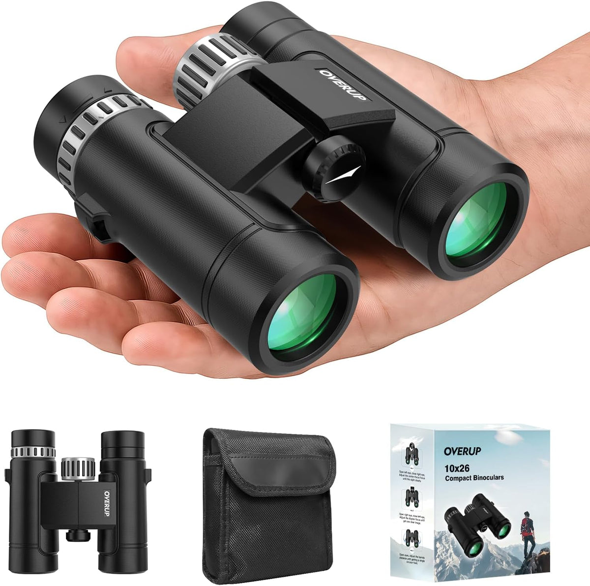 10x26 Compact Binoculars for Adults Travel Cruise Ship Birding Waterproof