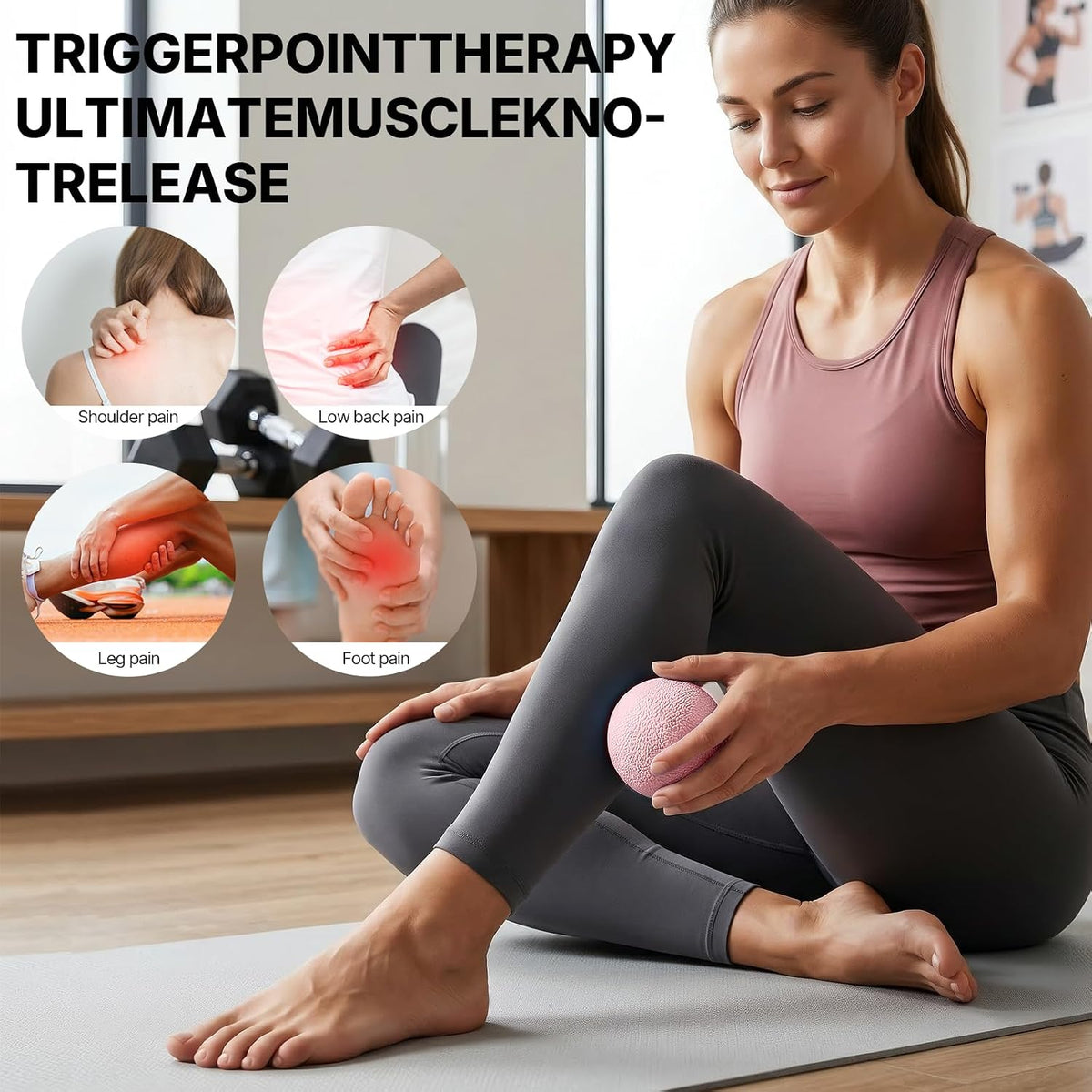 5BILLION FITNESS 2 Pack Massage Lacrosse Ball Set Deep Tissue Massage Balls