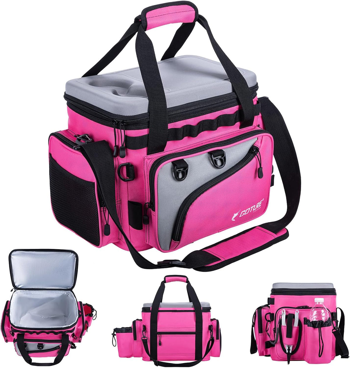 Goture Pink Fishing Rod and Reel Combos with Cooler Tackle Bag,6FT-9FT