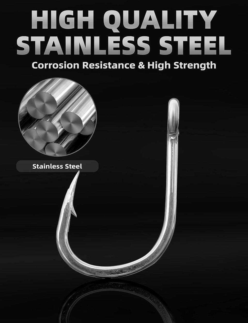 BLUEWING Stainless Steel Live Bait Hooks 10pcs/20pcs Ultra Sharp & Durable for Saltwater & Freshwater Fishing