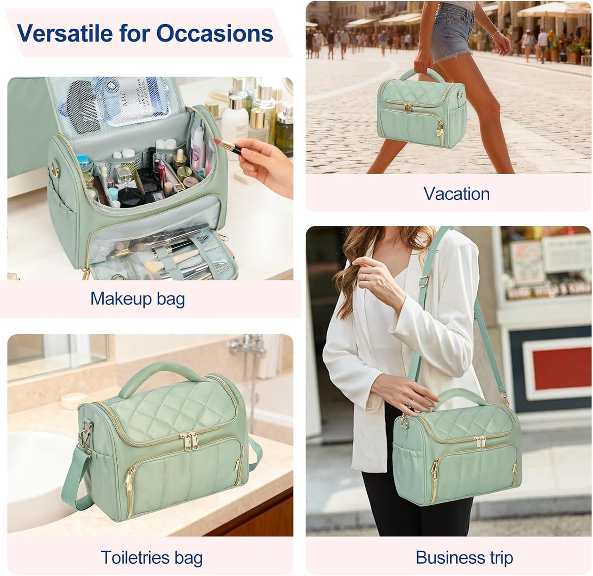 GR69N Travel Toiletry Bag,Large Makeup Bag Organizer Case for Women