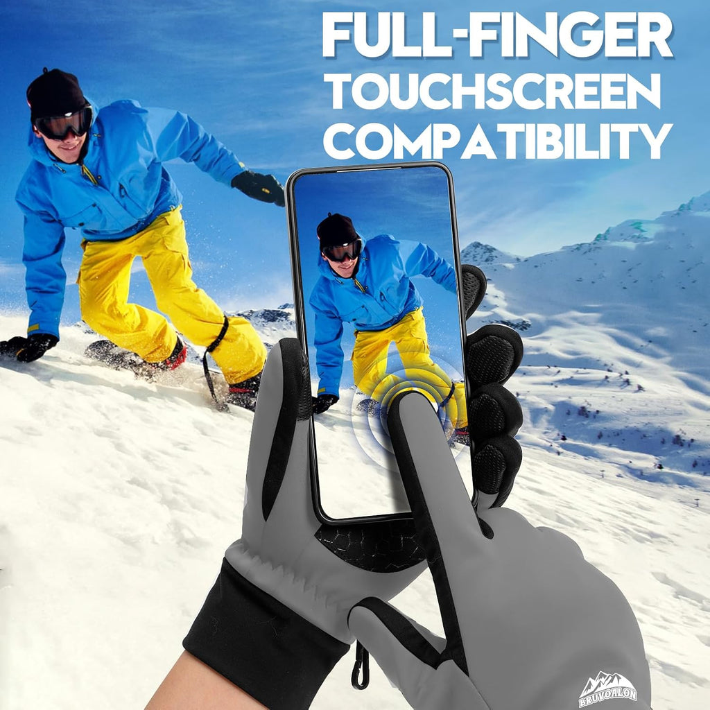 Bruvoalon Winter Gloves for Women & Men, 3M Thermal Insulation, Lycra Fabric, Touchscreen, Anti-Slip