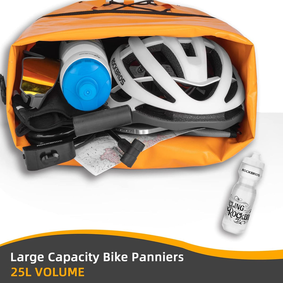 ROCKBROS Bike Panniers Waterproof Max 30L Capacity Cycling Traveling 1 Pack